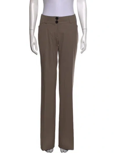 Pre-owned Burberry Virgin Wool Straight Leg Pants In Neutrals
