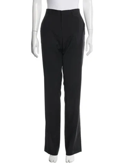 Pre-owned Burberry Virgin Wool Straight Leg Pants W/ Tags In Black