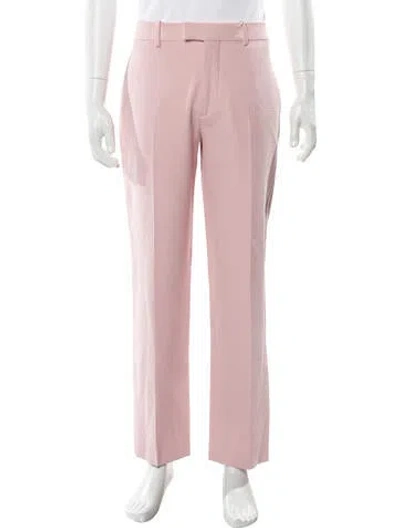 Pre-owned Burberry Virgin Wool Straight Leg Pants W/ Tags In Pink