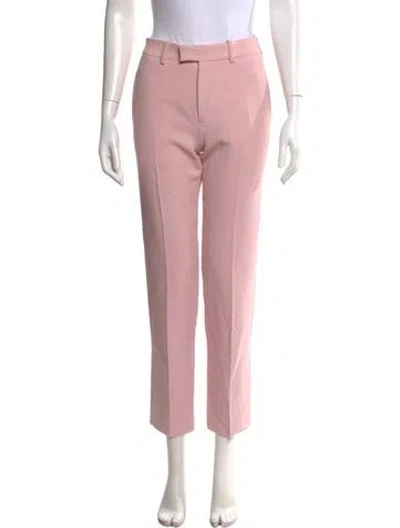 Pre-owned Burberry Virgin Wool Straight Leg Pants W/ Tags In Pink