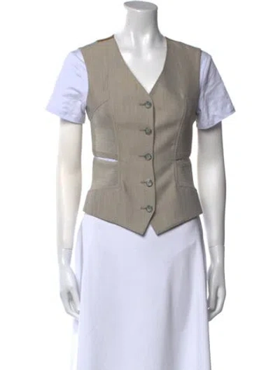 Pre-owned Burberry Virgin Wool Suit Vest In Gray