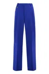 Burberry Virgin Wool Tailored Trousers In Blue