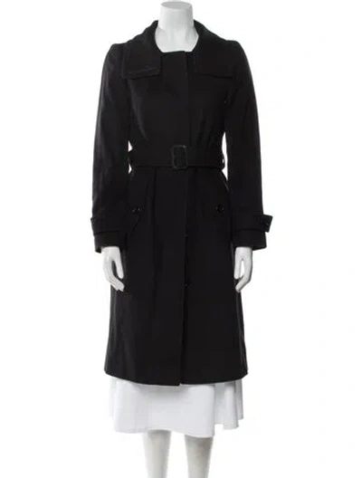 Pre-owned Burberry Virgin Wool Trench Coat In Black