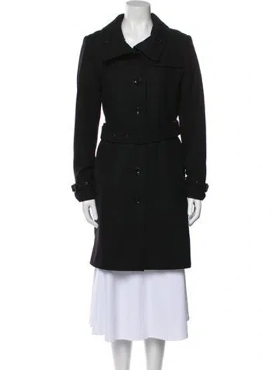 Pre-owned Burberry Virgin Wool Trench Coat In Black