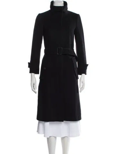 Pre-owned Burberry Virgin Wool Trench Coat In Black