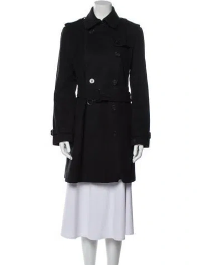 Pre-owned Burberry Virgin Wool Trench Coat In Black