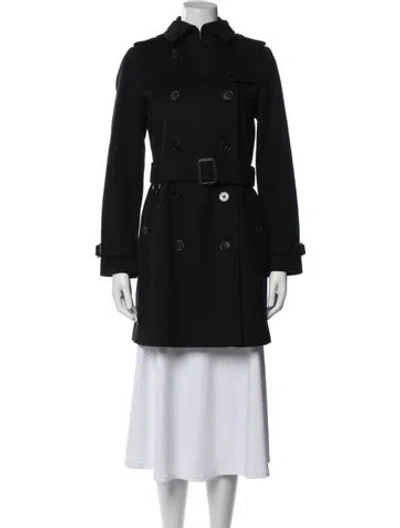 Pre-owned Burberry Virgin Wool Trench Coat In Black