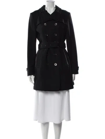 Pre-owned Burberry Virgin Wool Trench Coat In Black