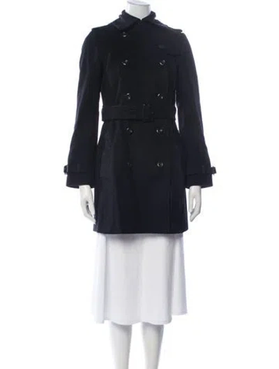 Pre-owned Burberry Virgin Wool Trench Coat In Black
