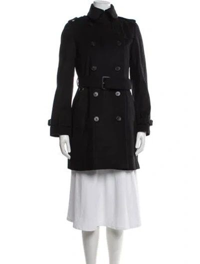 Pre-owned Burberry Virgin Wool Trench Coat In Gray