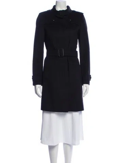 Pre-owned Burberry Virgin Wool Trench Coat In Gray