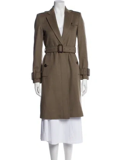 Pre-owned Burberry Virgin Wool Trench Coat In Green