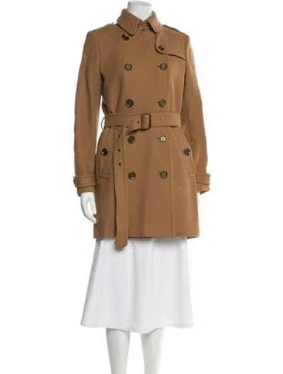 Pre-owned Burberry Virgin Wool Trench Coat In Neutral