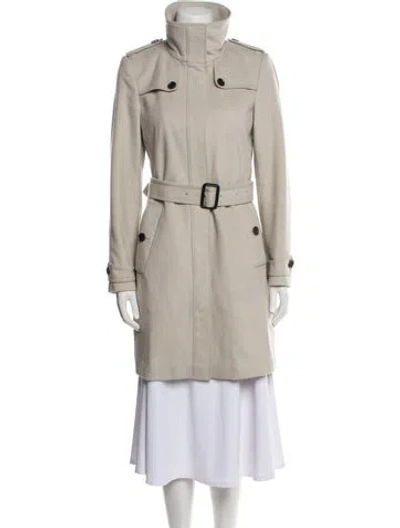 Pre-owned Burberry Virgin Wool Trench Coat In Neutral