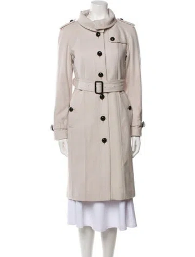 Pre-owned Burberry Virgin Wool Trench Coat In Neutral