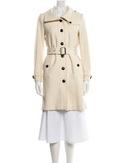 Pre-owned Burberry Virgin Wool Trench Coat In Neutral