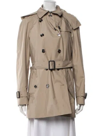 Pre-owned Burberry Virgin Wool Trench Coat In Neutral