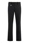 Burberry Suit Pants In Navy Blue Wool. Straight-leg Cut. Zippered Closure And Belt Clip.