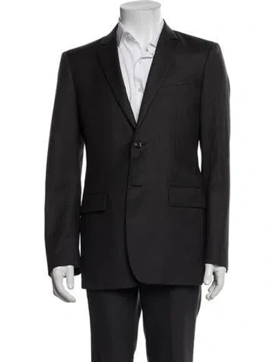 Pre-owned Burberry Virgin Wool Tweed Pattern Two-piece Blazer In Blue
