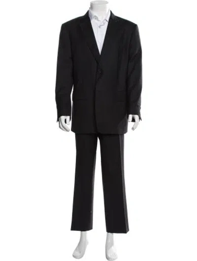 Pre-owned Burberry Virgin Wool Two-piece Suit In Black
