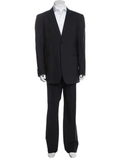 Pre-owned Burberry Virgin Wool Two-piece Suit In Blue