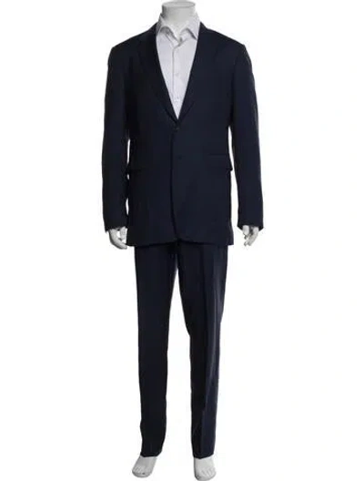 Pre-owned Burberry Virgin Wool Two-piece Suit In Blue