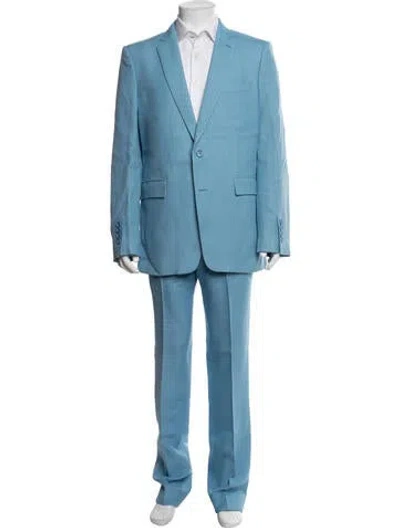 Pre-owned Burberry Virgin Wool Two-piece Suit In Blue