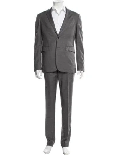 Pre-owned Burberry Virgin Wool Two-piece Suit In Grey