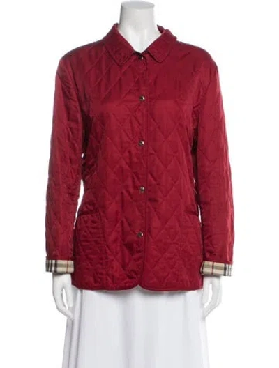 Pre-owned Burberry Virgin Wool Utility Jacket In Red
