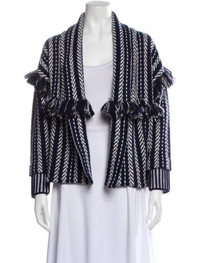 Pre-owned Burberry Virgin Wool V-neck Sweater In Blue