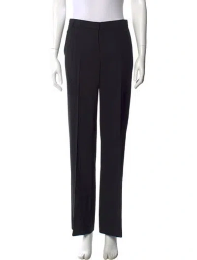 Pre-owned Burberry Virgin Wool Wide Leg Pants In Black