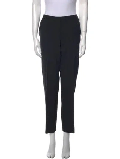 Pre-owned Burberry Virgin Wool Wide Leg Pants In Black