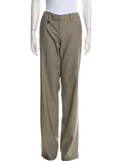 Pre-owned Burberry Virgin Wool Wide Leg Pants In Neutral
