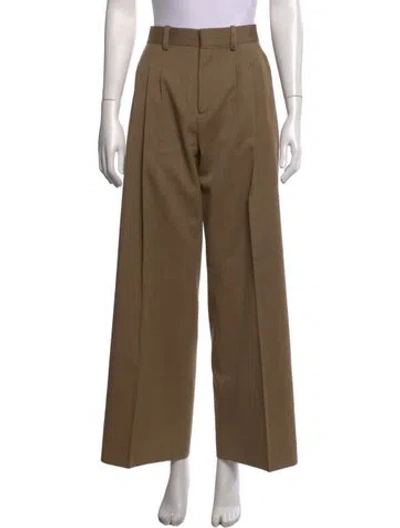 Pre-owned Burberry Virgin Wool Wide Leg Pants In Neutrals