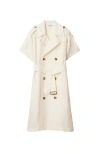 Burberry Waist Belted Short Sleeves Epaulettes Lapels In Pelican