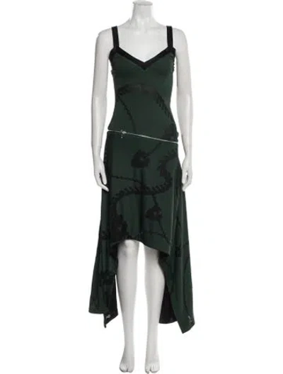 Pre-owned Burberry V-neck Jumpsuit In Green