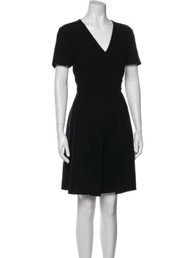 Pre-owned Burberry V-neck Knee-length Dress In Black