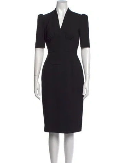 Pre-owned Burberry V-neck Knee-length Dress In Black