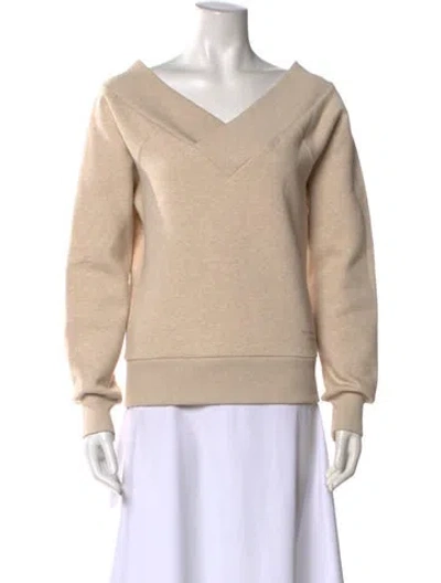 Pre-owned Burberry V-neck Long Sleeve Sweatshirt In Neutral
