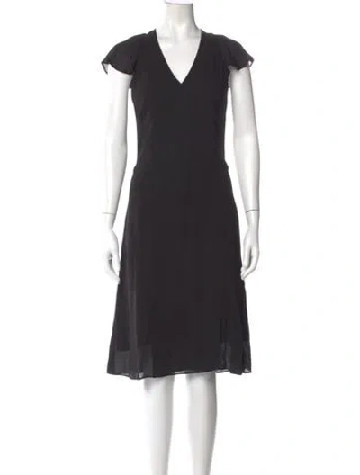 Pre-owned Burberry V-neck Midi Length Dress In Multi