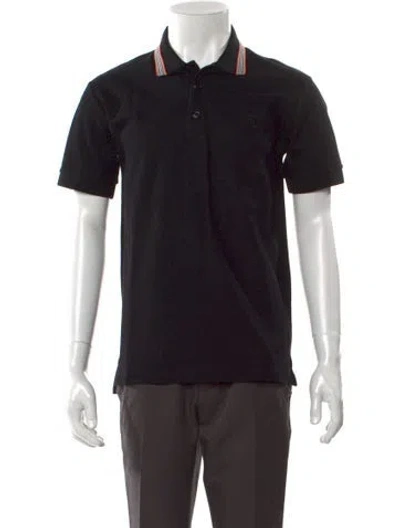 Pre-owned Burberry V-neck Short Sleeve Polo Shirt W/ Tags In Black