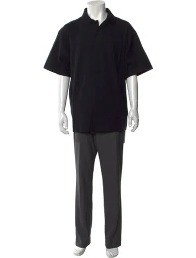 Pre-owned Burberry V-neck Short Sleeve Polo Shirt W/ Tags In Black