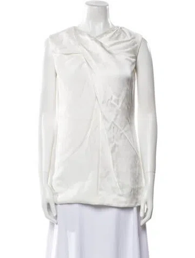Pre-owned Burberry V-neck Sleeveless Blouse In White