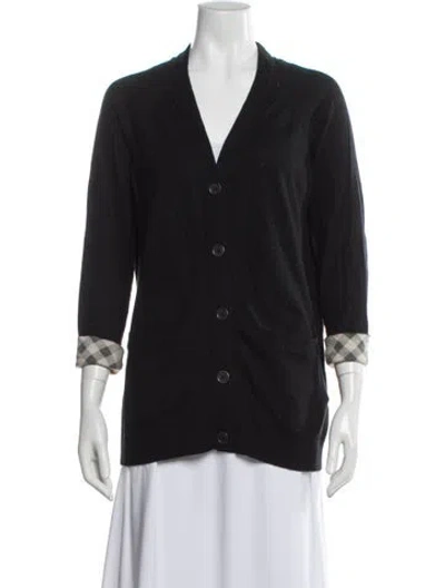 Pre-owned Burberry V-neck Sweater In Black