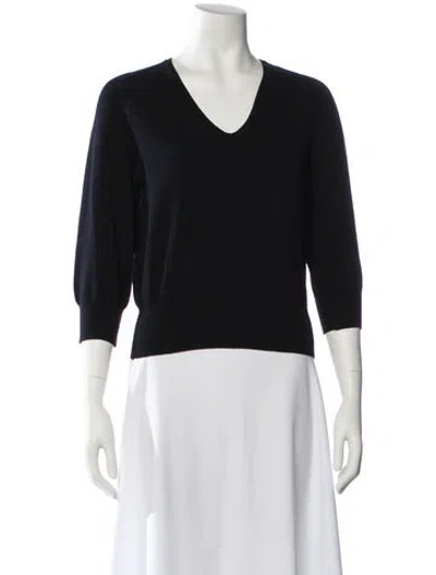 Pre-owned Burberry V-neck Sweater In Black