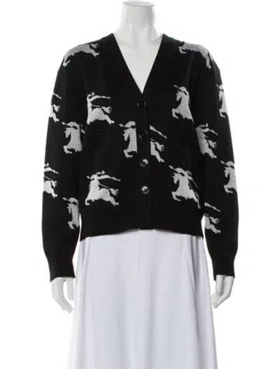 Pre-owned Burberry V-neck Sweater In Black