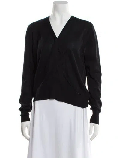 Pre-owned Burberry V-neck Sweater In Black
