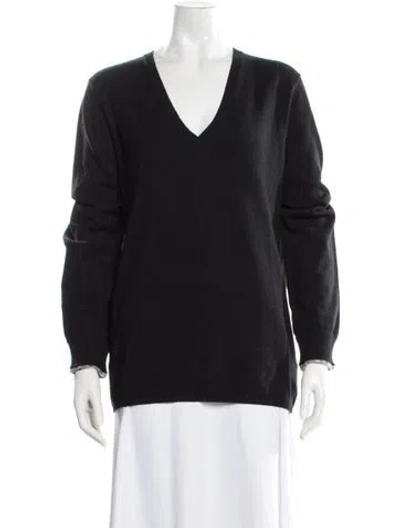 Pre-owned Burberry V-neck Sweater In Black