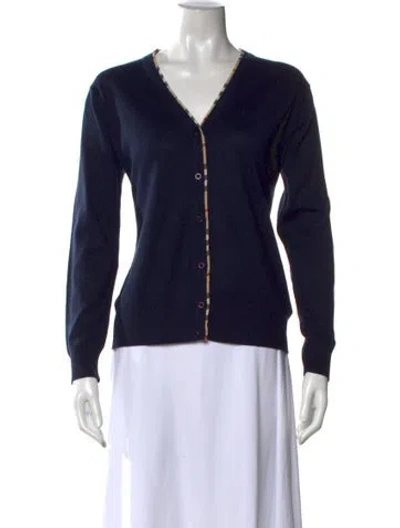 Pre-owned Burberry V-neck Sweater In Black