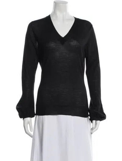 Pre-owned Burberry V-neck Sweater In Gray